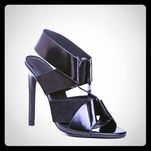 Keepsake lilian laceup black suede heel sandals